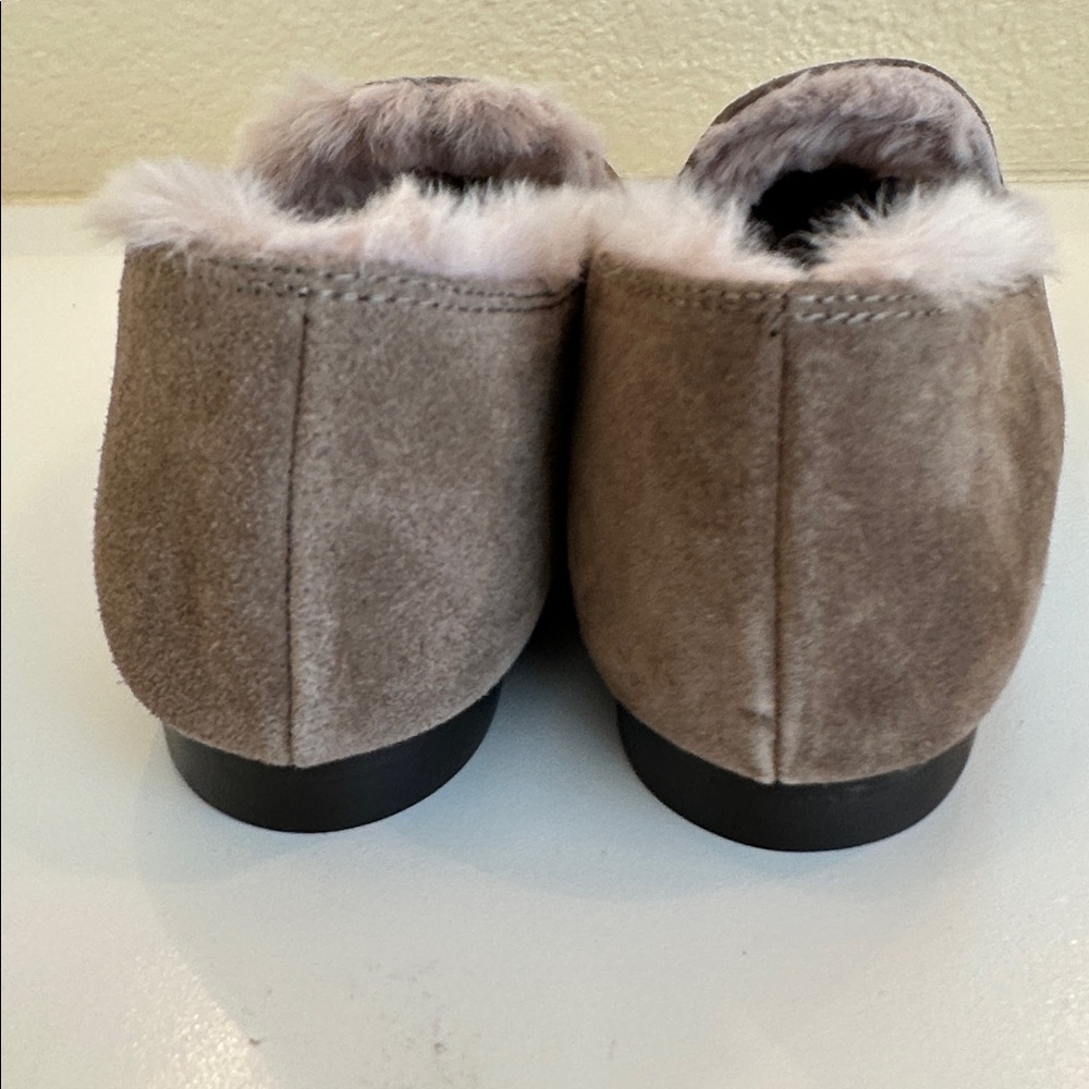 New Aquatalia Taupe Soft Suede , Romie Faux Fur Lined Loafers. Size 6. - Picture 7 of 8